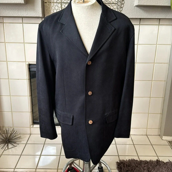 Tommy Bahama Extra Soft 100% Silk Sport Jacket Blazer Black Size large - Picture 8 of 8